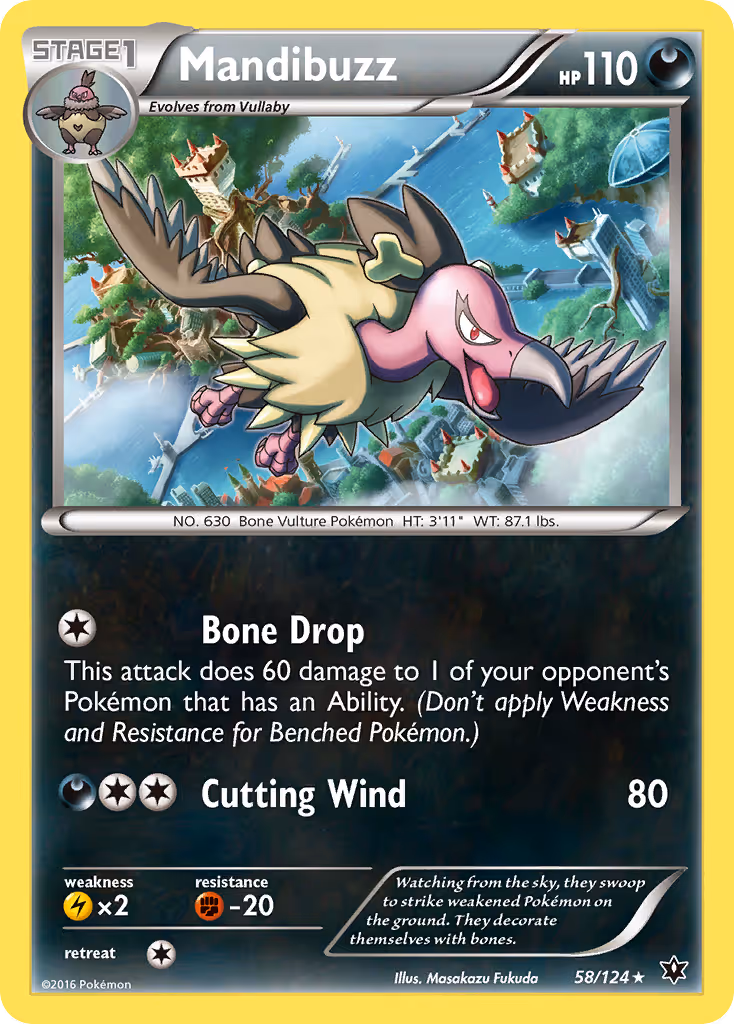 Mandibuzz 58/124 Pokemon card