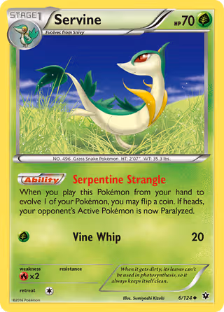 Servine 6/124 Pokemon card