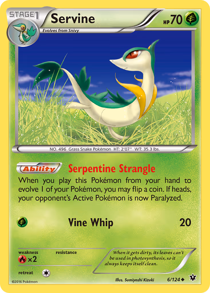 Servine 6/124 Pokemon card