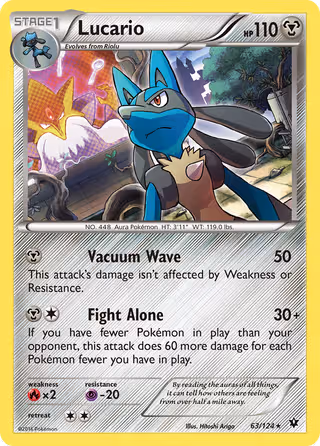Lucario 63/124 Pokemon card
