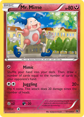 Mr. Mime 67/124 Pokemon card