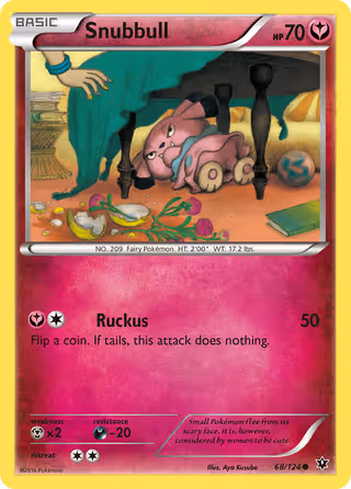 Snubbull 68/124 Pokemon card