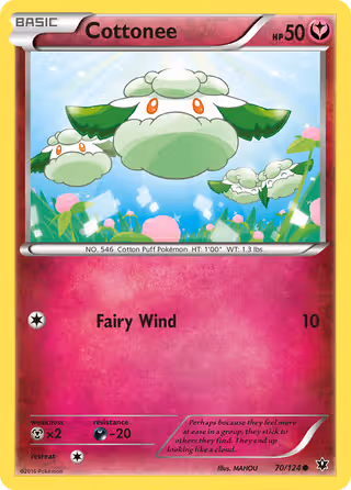 Cottonee 70/124 Pokemon card