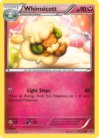 Whimsicott 71/124 Pokemon card