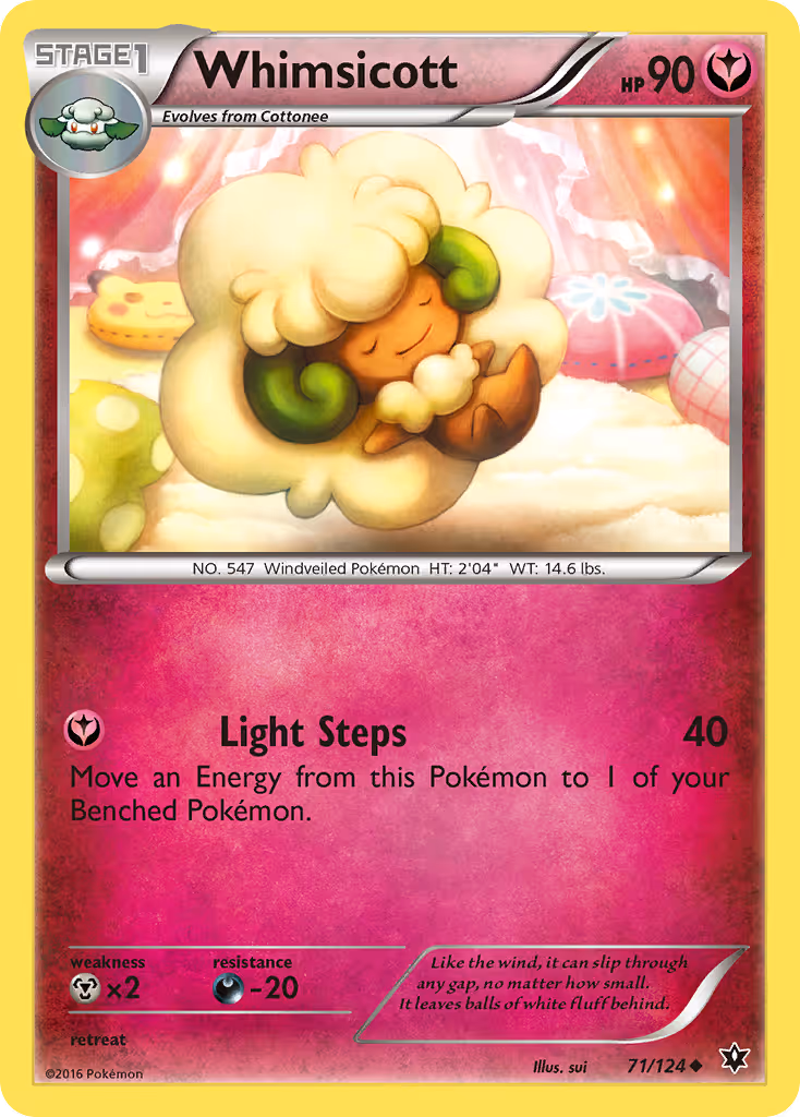 Whimsicott 71/124 Pokemon card