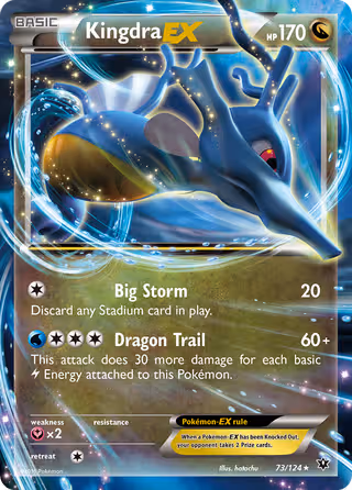 Kingdra EX 73/124 Pokemon card