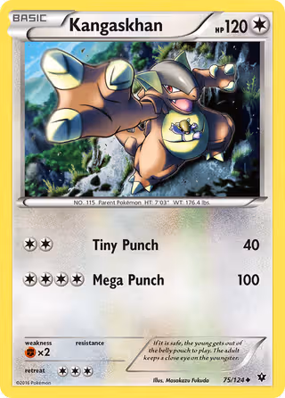 Kangaskhan 75/124 Pokemon card