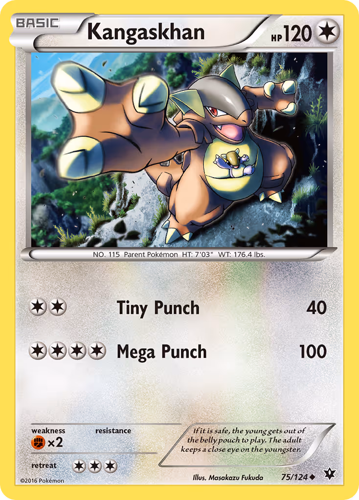 Kangaskhan 75/124 Pokemon card