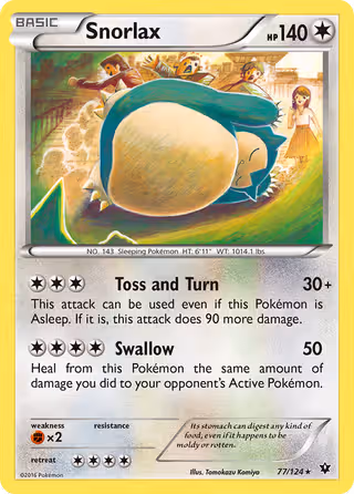 Snorlax 77/124 Pokemon card