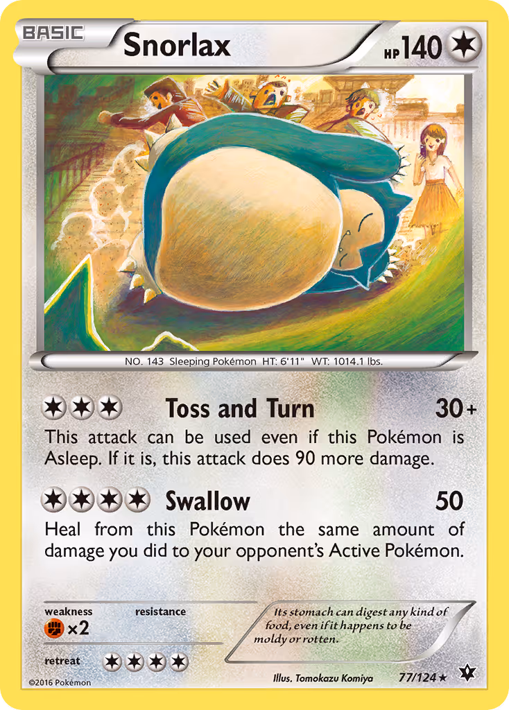 Snorlax 77/124 Pokemon card