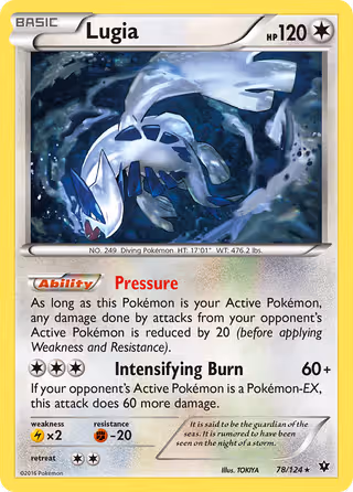 Lugia 78/124 Pokemon card