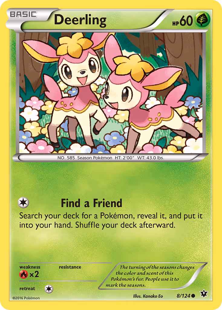 Deerling 8/124 Pokemon card