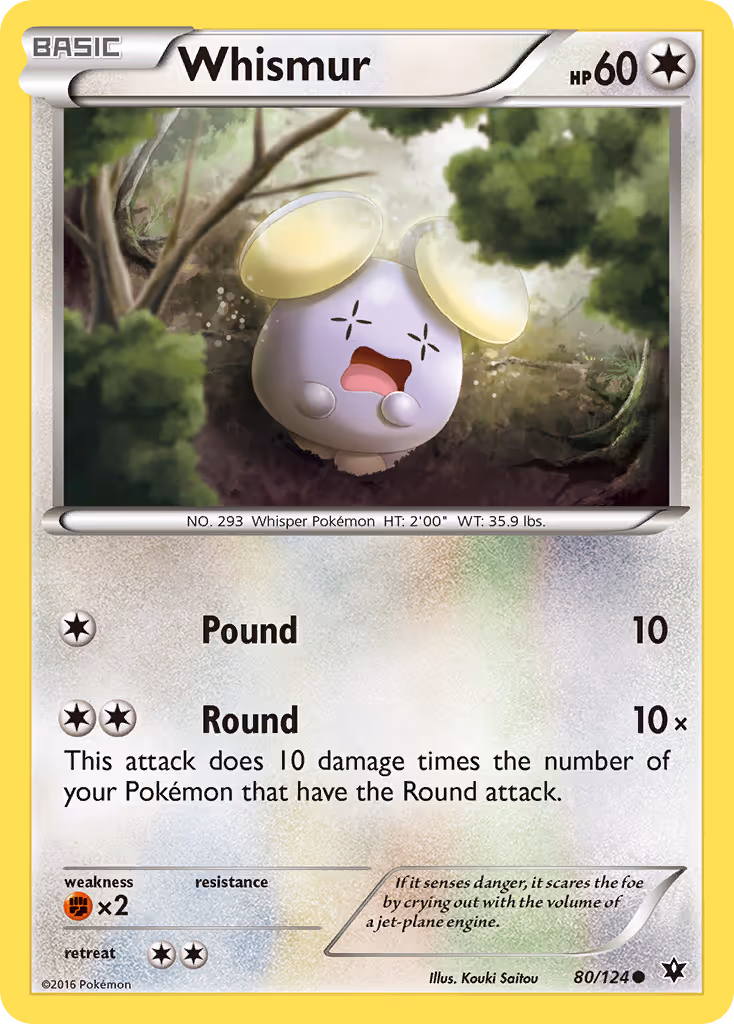 Whismur 80/124 Pokemon card