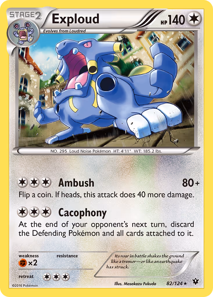 Exploud 82/124 Pokemon card