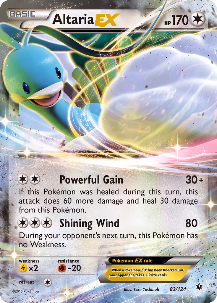 Altaria EX 83/124 Pokemon card