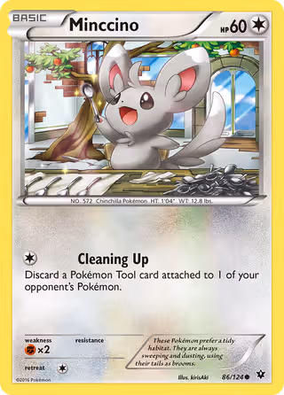 Minccino 86/124 Pokemon card