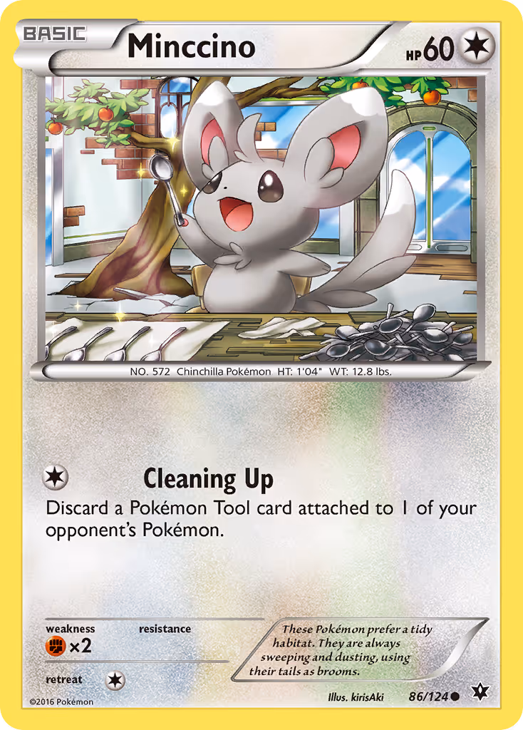 Minccino 86/124 Pokemon card