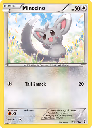 Minccino 87/124 Pokemon card