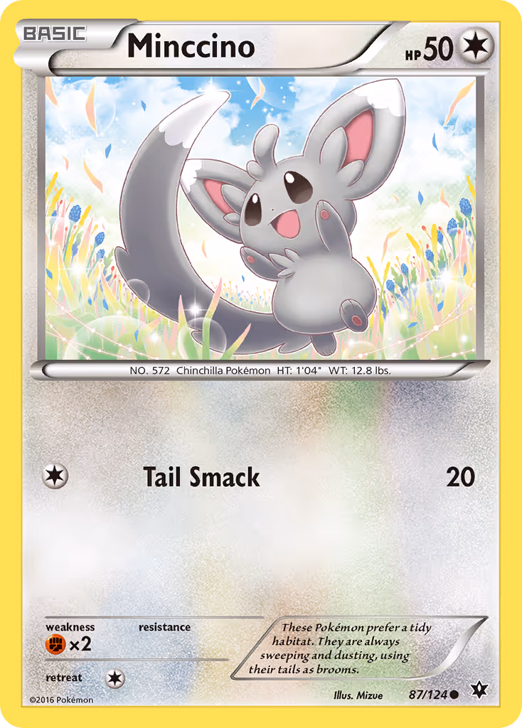 Minccino 87/124 Pokemon card