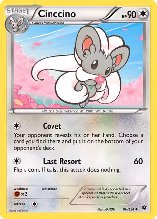 Cinccino 88/124 Pokemon card