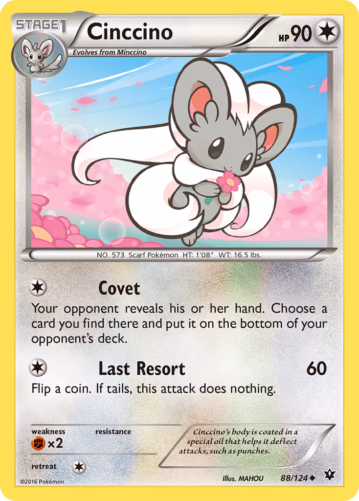 Cinccino 88/124 Pokemon card