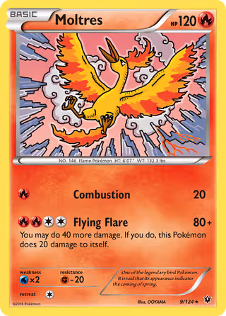 Moltres 9/124 Pokemon card