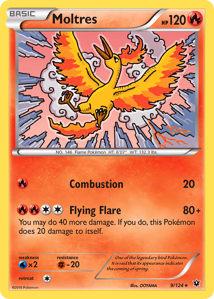 Moltres 9/124 Pokemon card