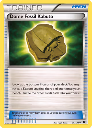 Dome Fossil Kabuto 96/124 Pokemon card