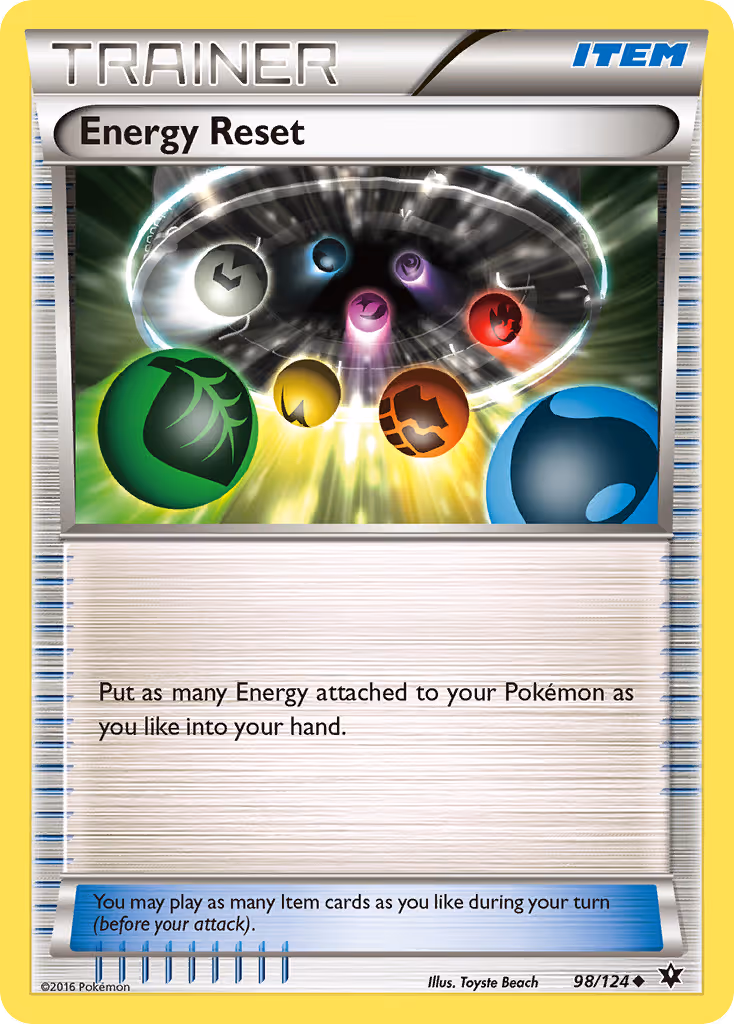 Energy Reset 98/124 Pokemon card