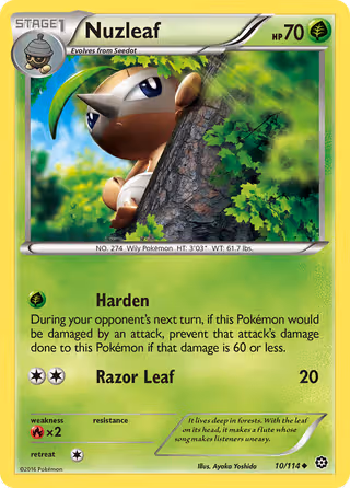 Nuzleaf 10/114 Pokemon card