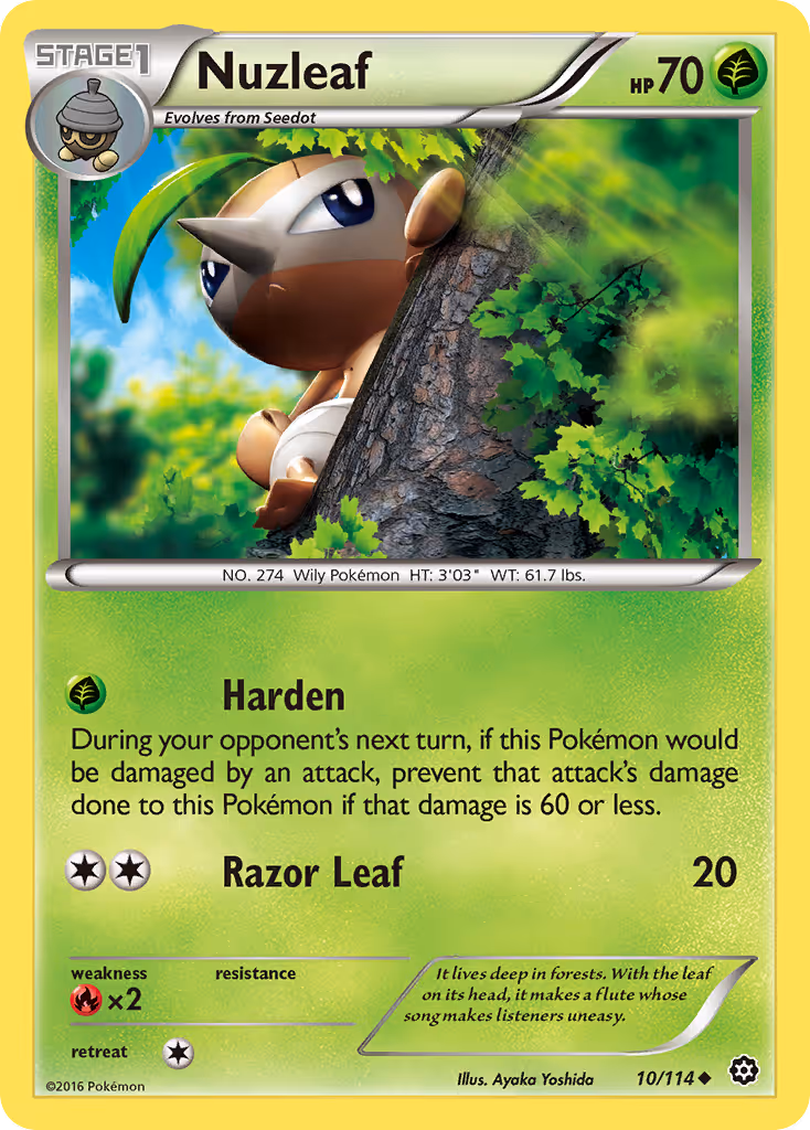 Nuzleaf 10/114 Pokemon card