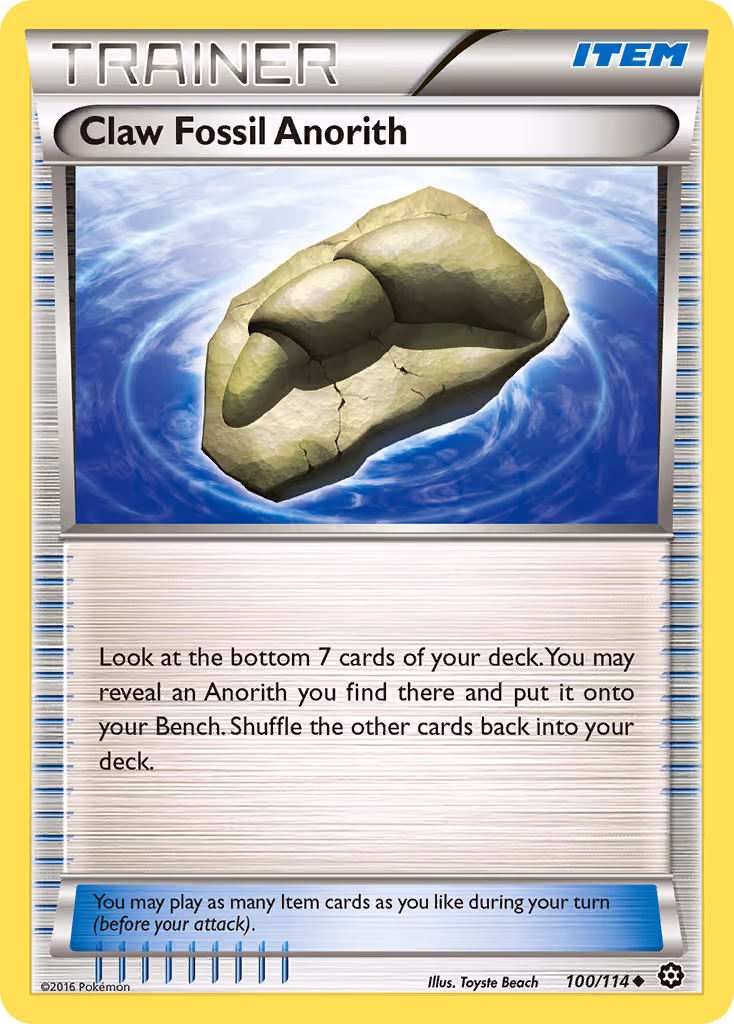 Claw Fossil Anorith 100/114 Pokemon card