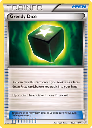Greedy Dice 102/114 Pokemon card