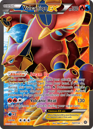 Volcanion EX 107/114 Pokemon card