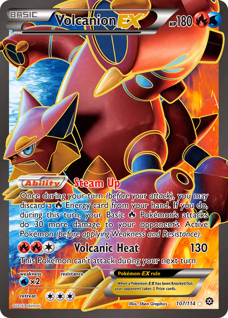 Volcanion EX 107/114 Pokemon card