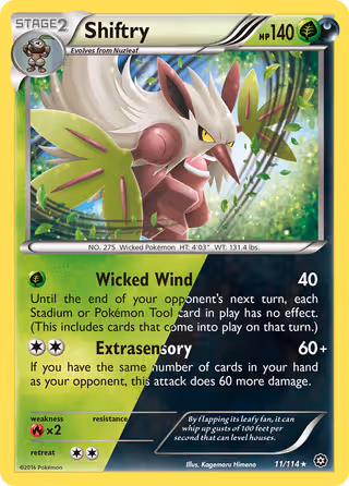 Shiftry 11/114 Pokemon card