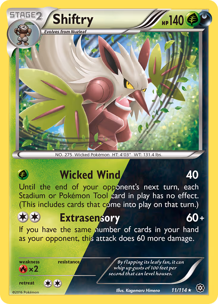 Shiftry 11/114 Pokemon card