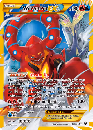 Volcanion EX 115/114 Pokemon card