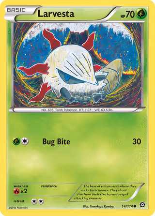 Larvesta 14/114 Pokemon card