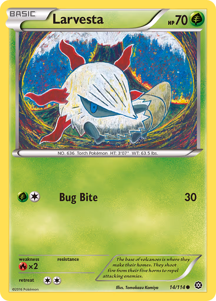 Larvesta 14/114 Pokemon card