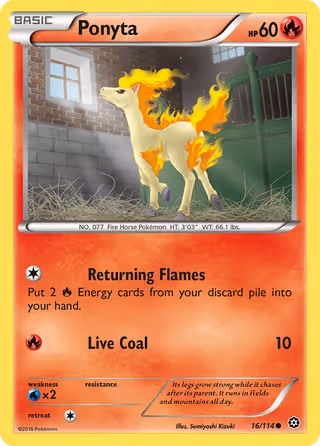Ponyta 16/114 Pokemon card
