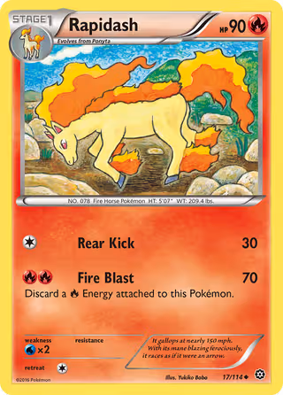 Rapidash 17/114 Pokemon card