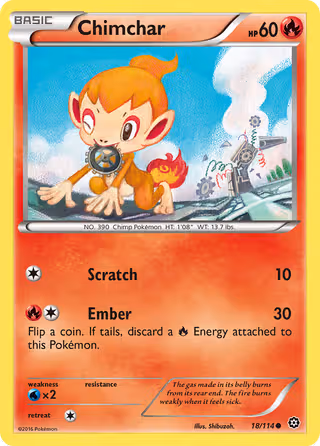 Chimchar 18/114 Pokemon card