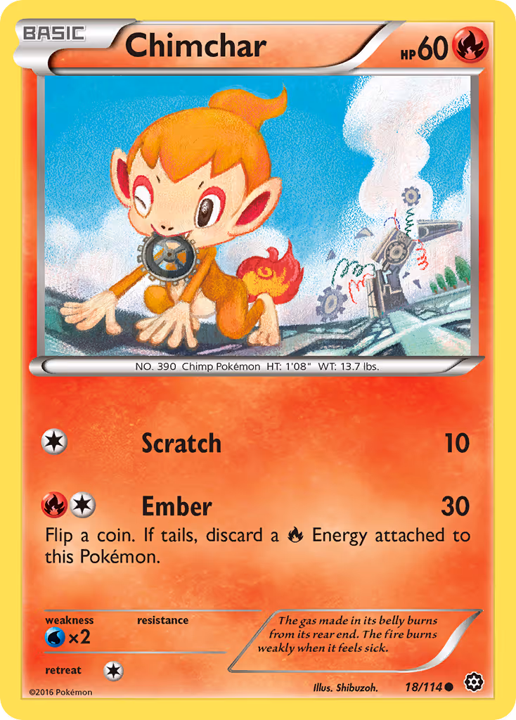 Chimchar 18/114 Pokemon card