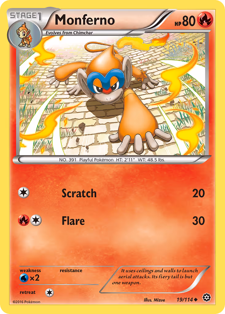 Monferno 19/114 Pokemon card