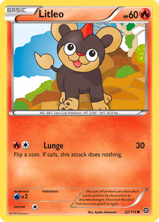 Litleo 22/114 Pokemon card