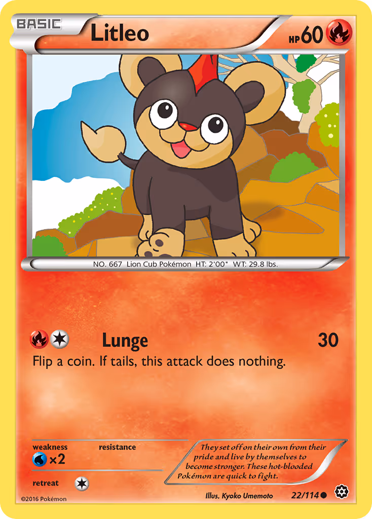 Litleo 22/114 Pokemon card