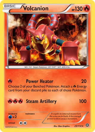 Volcanion 25/114 Pokemon card