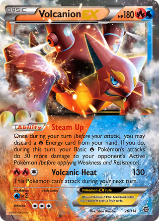 Volcanion EX 26/114 Pokemon card