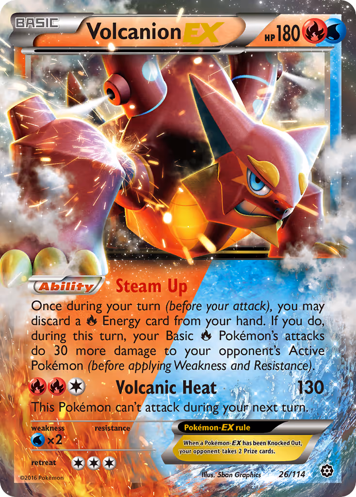 Volcanion EX 26/114 Pokemon card